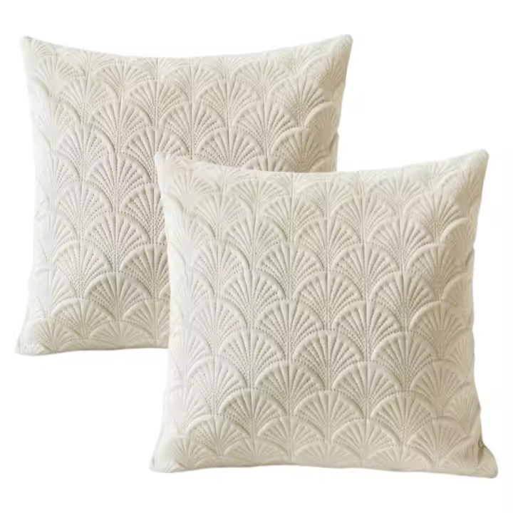 ANUMEI-Funda de cojín de terciopelo con diseño festoneado, cubierta de almohada decorativa de 45x45cm para decoración de sala de estar, sofá, 2 uds./paquete - 1