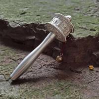 Rueda de oración tibetana Heag para aliviar el estrés y la ansiedad, diseño auténtico, perfecto para prácticas de meditación budista, aleación - details 13
