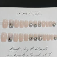 Nail Art French False Aurora Resina Uñas artificiales, Degradado de elfo azul para salón de belleza, mujeres expertas e ingenuas - details 5