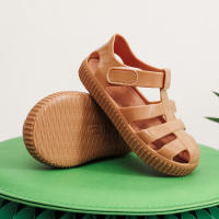 Sandalias con velcro para niños verano 2025 nuevo color sólido niños y niñas bolsa cabeza hueco suela suave bebé jalea sandalias - details 31