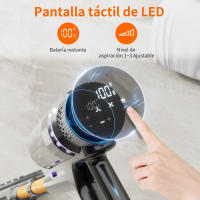 Aspiradora inalámbrica PrettyCare V900, 530W, 52000PA de potencia de succión, aspiradora con batería extraíble de 62 minutos, aspiradora de mano con pantalla táctil LED, aspiradora tipo palo para suelos de madera y alfombras - details 4