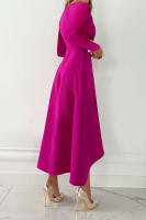 Vestido ajustado para mujer，Sexy elegante vestido Midi de manga larga profundoVVestido de fiesta con cuello - details 6