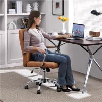 Silla Giratoria de Oficina Sillón de Trabajo con Respaldo Tapizado Asiento Sintético Altura Ajustable Negro - details 47