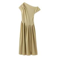 OUWU- Vestido de manga larga para mujer, elegante color sólido con abertura frontal, de moda para primavera y verano 2024 - details 8