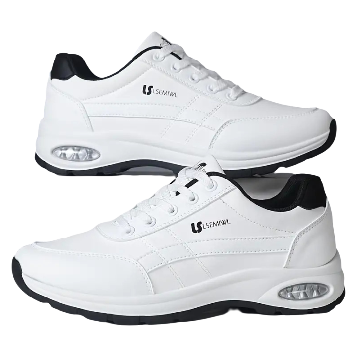 Zapatillas de Correr Casuales para Hombres Ligeras, Bajadas, Suela de PVC Duradera, Diseño de Cordón, Azul Navy con Acentos Naranja, Comodidad para Uso Diario y de Trabajo