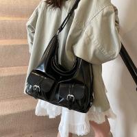 Mochilas con múltiples bolsillos de Color sólido estilo Y2K, bolso cruzado de cuero PU de gran capacidad, bolso de hombro, mochila para mujer - details 15