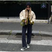 Abrigos acolchados de retazos para mujer, chaqueta con cuello redondo y bolsillo de una sola botonadura, ropa de calle informal - details 7