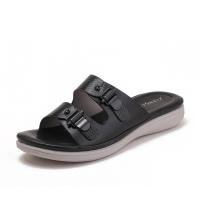 Sandalia Zapatillas de tacón inclinado para mujer, antideslizantes, ropa de verano, viajes, conjunto inverso junto al mar, sensación de pisar mierda, genial - details 1
