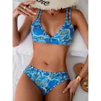2025 Nuevo Bikini de Moda con Cuello Halter Impreso de Alta Gama para Mujer Traje de Baño de Dos Piezas para la Playa. - details 1
