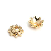 50 Uds. De cuentas redondas de latón de Color dorado de 18K, tapas de hojas de árbol y flores, suministros para hacer cuentas de joyería, accesorios Diy - details 65