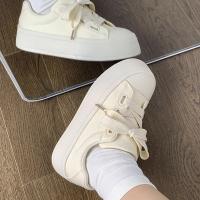 Plataforma zapatos blancos de las mujeres 2025 verano nuevos zapatos de las mujeres nicho casual zapatos de la junta estudiante versátil zapatos de lona ins marea - details 3