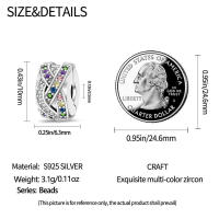 100% Ral Strling Silvr Safty Buckl Charm para mujer Fin Jwlry Regalo de cumpleaños 3 mm Braclt Birthston Material: Zircon - details 11