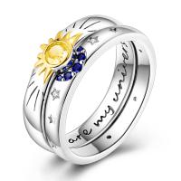 Anillos de plata de ley 925 para mujer, sortija de circonita colorida con forma de luna y Estrella, joyería fina para boda, compromiso, cumpleaños - details 10