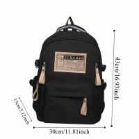 Mochila impermeable de gran capacidad para estudiantes, bolso escolar de nailon con cremallera y múltiples bolsillos, mochila informal de ocio para adolescentes, viaje - details 0