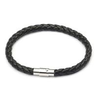 Nueva moda, pulsera y pulsera de la amistad de cuero negro, joyería punk para hombre, regalo de Navidad SL019 - details 1