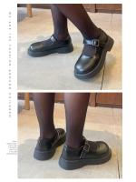 Zapatos de cuero de Color liso para niña, calzado escolar informal, Color negro, princesa Lolita, Mary Janes - details 6