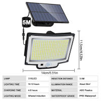 Luz Solar para exteriores con Sensor de movimiento, 318LED, impermeable IP65, luz de seguridad para jardín, garaje y patio - details 8