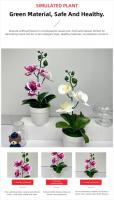Nueva orquídea mariposa simulada de 26cm, regalos DIY, bonsái de orquídea Artificial, bonsái de flores artificiales para oficina interior y exterior - details 2