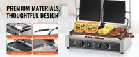 SucceBuy Prensa Panini Comercial, Parrilla Eléctrica de Acero Inoxidable 3600W, Placa Doble, Control de Temperatura, Superficie Emañada, 485x230mm, para Varios Platos - details 1