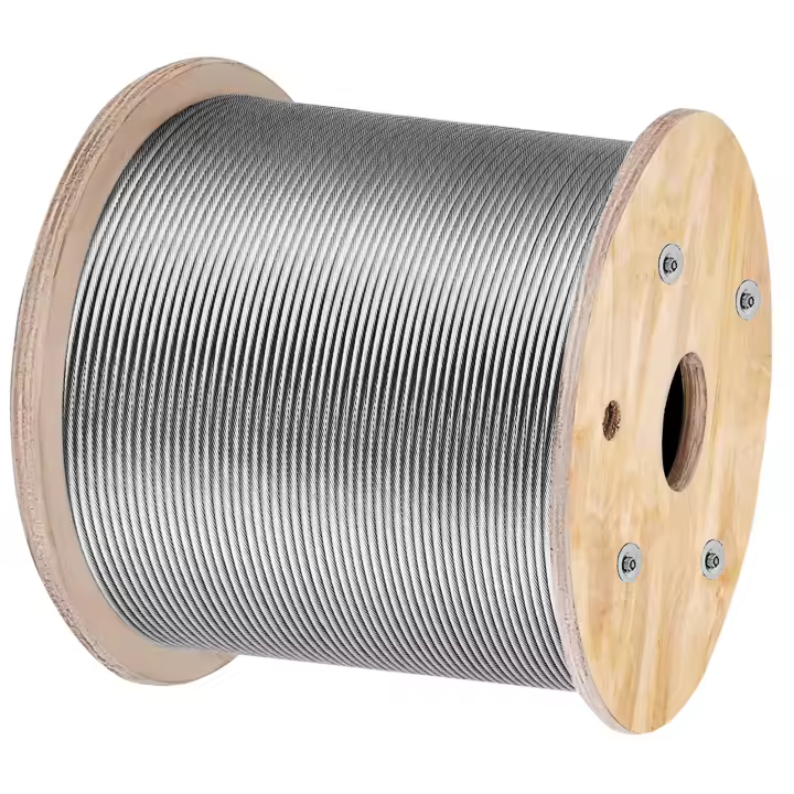 SucceBuy Cable de cuerda de alambre de acero inoxidable T316 de 3,2 mm de diámetro exterior, 1000 pies de longitud, tensión de 11,14 kN, acero inoxidable flexible - 1