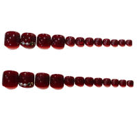 24 Uds., uñas artificiales brillantes, corte cuadrado completo con lentejuelas, regalo de amor para niñas en el día de San Valentín - details 0