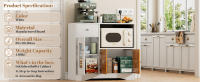Rcynview Buffet de cocina - marca - muebles con microondas y estante de cajón - marrón - adulto - details 0