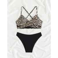 Bikini de mujer con estampado de leopardo, traje de baño sexy individual, conjunto de dos piezas - details 9