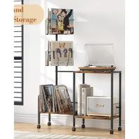 Vinilo Stand,Mesa Auxiliar Soporte Vinilos con Almacenamiento de Vinilos de 3 niveles Soporte Tocadiscos de Vinilo Hasta 200 álbumes, Soporte de Récord de Vinilo para Sala de Estar - details 20