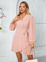 Color sólido nuevo en vestido de manga larga para mujer con volantes en ventas G A Line vestidos elegantes y bonitos para mujer fiesta completa de moda Y2k X - details 2