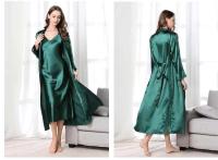 Roba Larga de 2 Piezas Ouwu Kimono Ence con Agujero, Pijama de Cuello en V, Ropa Casual de Primavera Política de Devolución Aceptable - details 4