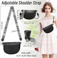 Riñonera de Piel Negra para Mujer, Bolso de Moda, Pequeño,Adecuado para Viajes de Uso Diario, Negro - details 2