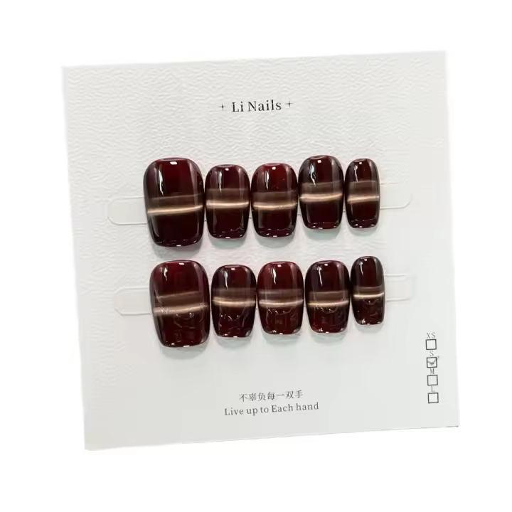 Falsas Uñas de Alta Calidad - Brillo de Ojo de Gato Estilo - Pegatinas de Manicura Multiuso - 1