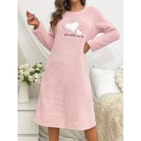 Camisón de manga larga para mujer, vestidos de forro polar, vestido Midi de felpa gruesa, camisa de noche peluda, Jersey, sudadera - details 4
