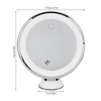 Espejo de maquillaje de viaje con aumento Flexible de 10x, pantalla táctil, luz LED regulable, espejo de escritorio, ventosa inferior, 3 modos de iluminación de colores - details 0