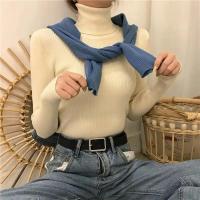 Suéter de mujer, jersey de invierno de punto con cuello alto, jersey ajustado de manga larga, Tops 2025, camisas informales para mujer, ropa suave y cálida Y2K - details 5