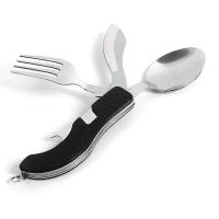 Cuchara 4 en 1 de acero inoxidable, cuchara, cuchillo, tenedor, abridor de botellas, juego de bolsillo plegable, juego de villa al aire libre - details 7