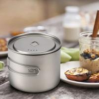 Lixada - maceta colgante portátil de titanio ultraligera, 900 ml/1600 ml, con asa plegable con tapa, utilizada para acampar al aire libre, hacer senderismo, - details 40