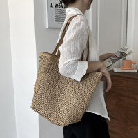 Bolso de ratán tejido para mujer, bolsa de hombro de gran capacidad para vacaciones en la playa, informal, a la moda - details 3