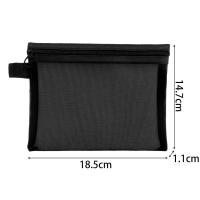 Bolsas de cosméticos transparentes de malla, bolsa de maquillaje negra pequeña y grande, organizador de artículos de tocador de viaje portátil, bolsa de almacenamiento de lápiz labial, 1/3 Uds. - details 8