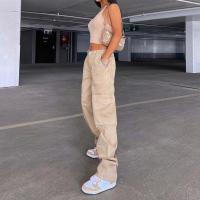 Pantalones rectos con múltiples bolsillos para mujer, moda urbana, vaqueros sueltos de cintura alta - details 2