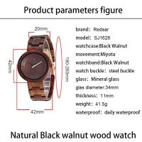 (Italia 2025 Novedades) reloj de madera de alta calidad para hombre - Diseño Único en Nogal Macizo, Movimiento MIYOTA Japonés, Pulsera de Madera Natural con Cierre Acero, Esfera Mineral 34mm, Ideal para Regalos de Lujo y Estilo Minimalista - details 9