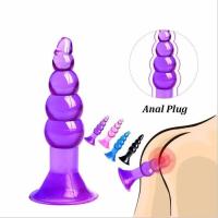 Empaquetado privado SEXY Silicona Ventosa Tapón Masajeador de Próstata Dildo Vibrador Punto G Anal Juguetes Sexuales para Adultos - details 0