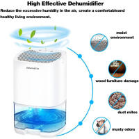 Deshumidificador y purificador de aire 2 en 1, Deshumidificador silencioso que absorbe la humedad, Deshumidificador eléctrico - details 0