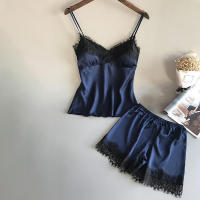 Conjunto de Pijama de Verano 2024 para Mujeres Sexy Escote en V Cómodo y Transpirable con Shorts de Suspensores - details 4