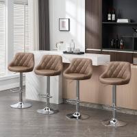 Taburete de Bar de Terciopelo Altura Ajustable, Giratorio, Poltrona de Cocina, Diseño Gris Oscuro - details 89