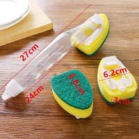 Cepillo de Limpieza para Cocina con Mango Largo y Recargable Dispensador de Jabón Herramienta de Lavado de Platos con Esponja Automática - details 0