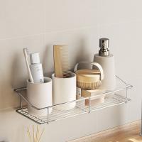 Estante de almacenamiento de acero inoxidable, estante de vidrio para baño de doble capa, sin necesidad de perforación, anillo de sellado, estante de almacenamiento 304 - details 10