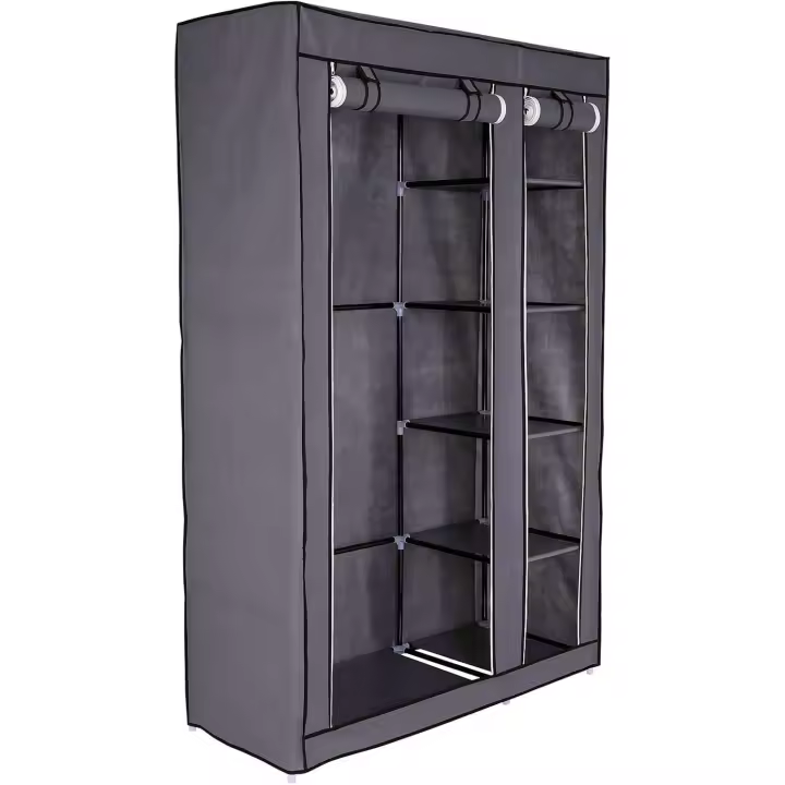 Armario plegable de tela 175x110x45 cm, Gris - 1