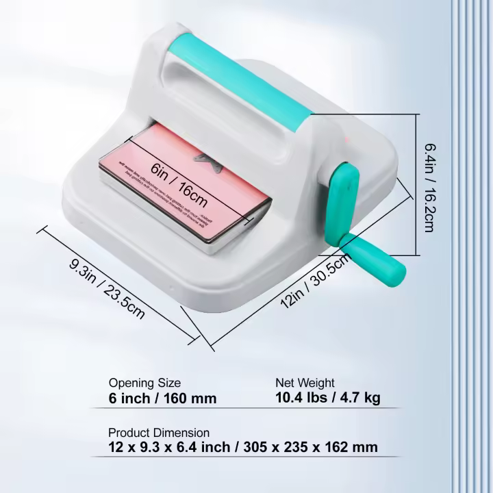 SucceBuy Máquina manual de troquelado y estampado, blanca, fácil de usar, máquina de álbum de recortes con apertura portátil, kit completo incluido. Kit completo para artes, manualidades, álbumes de recortes y fabricación de tarjetas. - 1