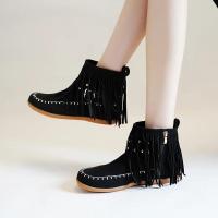 Botines de mujer con flecos planos, lujosas zapatillas góticas con hebilla de cinturón, diseño elegante, talla grande 43 - details 3